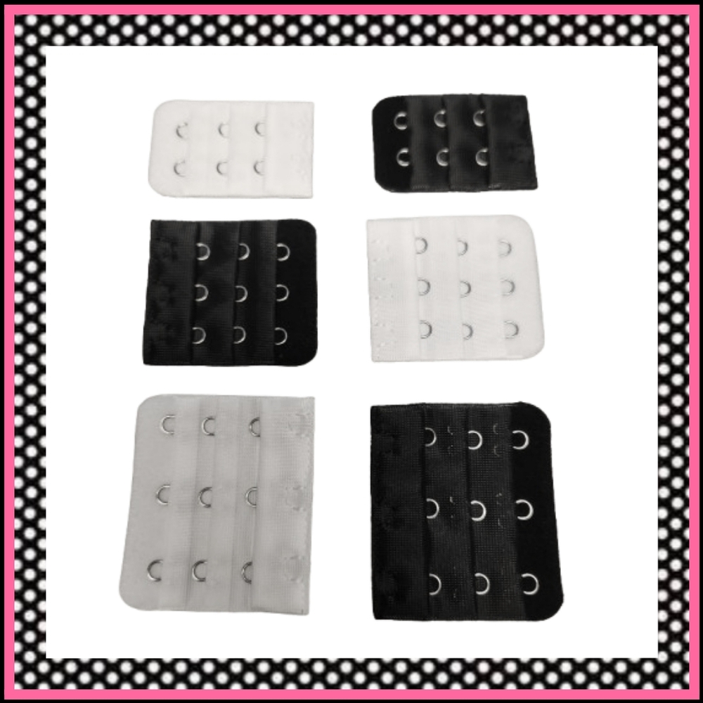 SET of BLACK & WHITE ☆ HOOK & EYE ☆ BRA EXTENDERS ☆ NIP